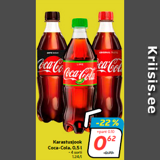Allahindlus - Karastusjook Coca-Cola, 0,5 l