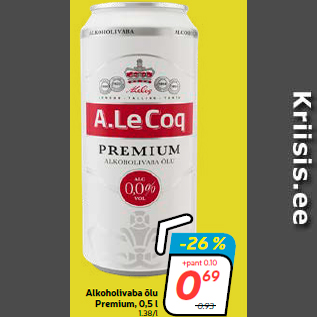 Скидка - Безалкогольное пиво Premium, 0,5 л
