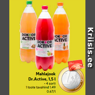 Скидка - Соковый напиток Dr.Active, 1,5 л