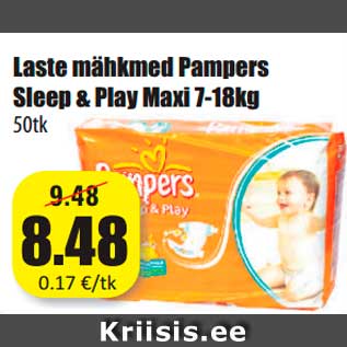 Allahindlus - Laste mähkmed Pampers