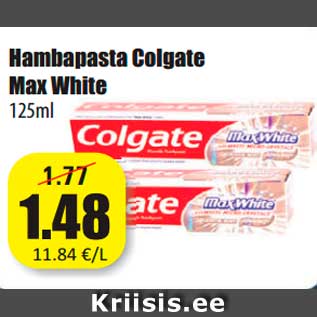 Allahindlus - Hambapasta Colgate Max White 125ml