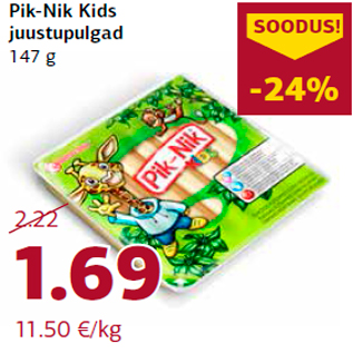 Allahindlus - Pik-Nik Kids juustupulgad 147 g