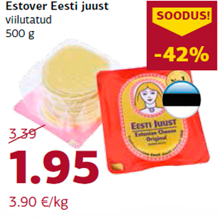 Allahindlus - Estover Eesti juust