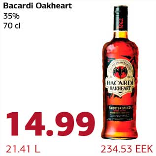 Allahindlus - Bacardi Oakheart 35% 70 cl