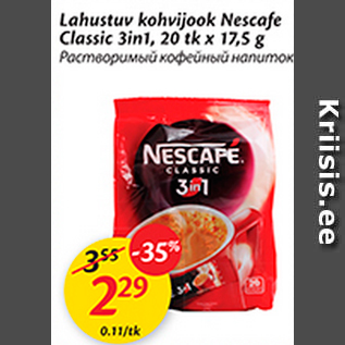 Allahindlus - Lahustuv kohvioad Nescafe Classic 3in1