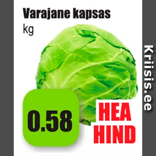 Allahindlus - Varajane kapsas kg