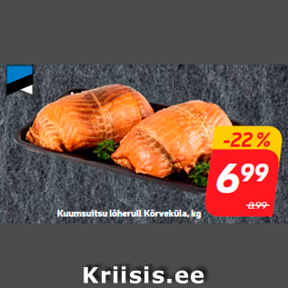 Скидка - Роллы из лосося горячего копчения Kõrveküla, кг