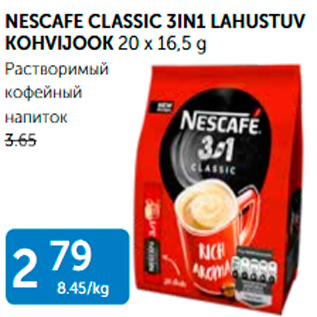 Allahindlus - NESCAFE CLASSIC 3IN1 LAHUSTUV KOHVIJOOK