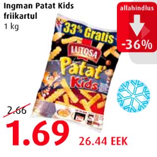 Allahindlus - Ingman Patat Kids friikartul