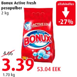 Allahindlus - Bonux Active Frash pesupulber