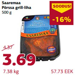 Allahindlus - Saaremaa Põrssa grill-liha