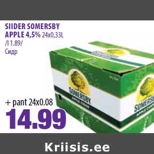 Allahindlus - SIIDER SOMERSBY APPLE