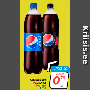 Allahindlus - Karastusjook Pepsi, 1,5 l