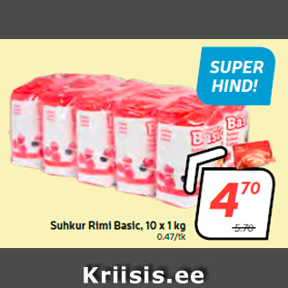 Allahindlus - Suhkur Rimi Basic, 10 x 1 kg