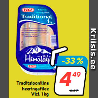 Allahindlus - Traditsiooniline heeringafilee Vici, 1 kg