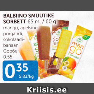 Allahindlus - BALBIINO SMUUTIKE SORBETT 65 ml / 60 g