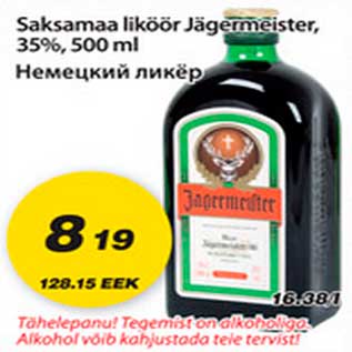 Allahindlus - Saksamaa liköör Jägermeister