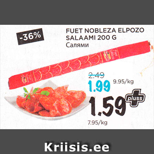 Allahindlus - FUET NOBLEZA ELPOZO SALAAMI 200 G