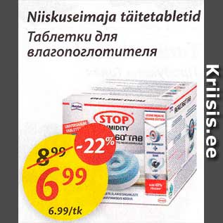 Allahindlus - Niiskuseimaja täitetabletid
