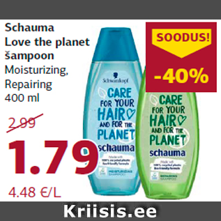 Allahindlus - Schauma Love the planet šampoon