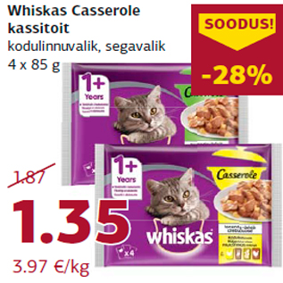 Allahindlus - Whiskas Casserole kassitoit