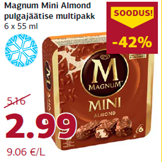 Allahindlus - Magnum Mini Almond pulgajäätise multipakk