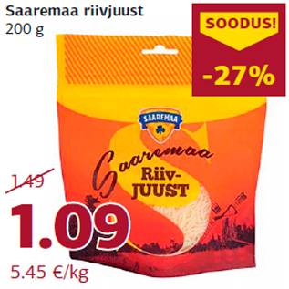 Allahindlus - Saaremaa riivjuust 200 g