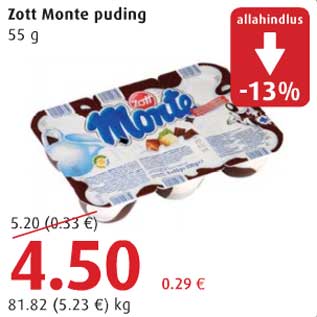 Allahindlus - Zott Monte puding