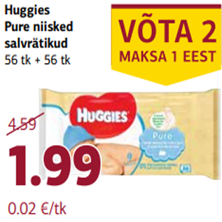 Allahindlus - Huggies Pure niisked salvrätikud