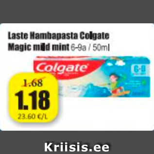 Скидка - Детская зубная паста Colgate Magic mild mild