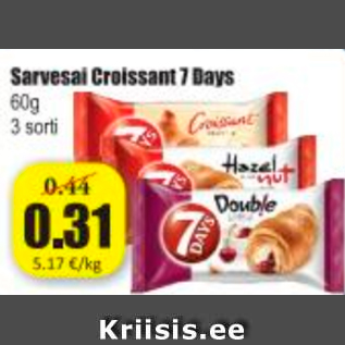 Allahindlus - Sarvesai Croissant 7 Days