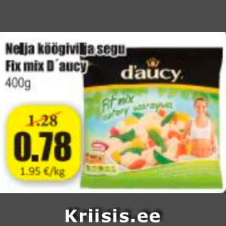 Скидка - Смесь четырех овощей Fix mix D´aucy 400 г