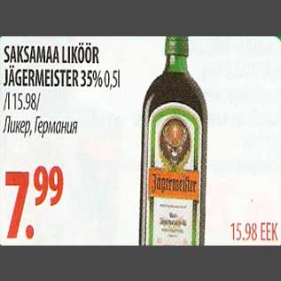 Allahindlus - Saksamaa liköör Jägermeister