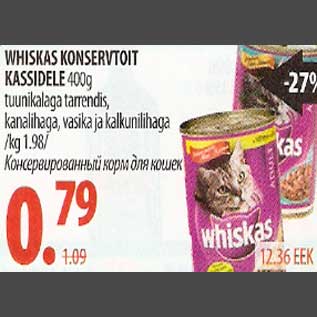 Allahindlus - Whiskas konservtoit kassidele