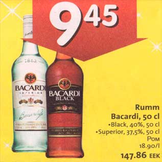 Allahindlus - Rumm Bacardi