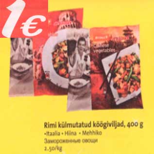 Allahindlus - Rimi külmutatud köögiviljad