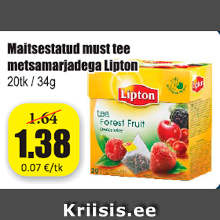 Allahindlus - Maitsestatud must tee metsamarjadega Lipton