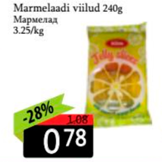 Allahindlus - Marmelaadi viilud 240 g