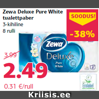 Allahindlus - Zewa Deluxe Pure White tualettpaber