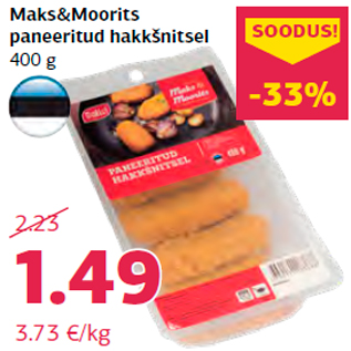 Allahindlus - Maks&Moorits paneeritud hakkšnitsel 400 g