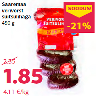Allahindlus - Saaremaa verivorst suitsulihaga 450 g