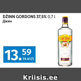 Allahindlus - DŽINN GORDONS 37,5% 0,7 l