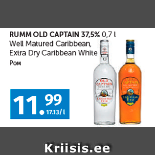 Allahindlus - RUMM OLD CAPTAIN 37,5% 0,7 l