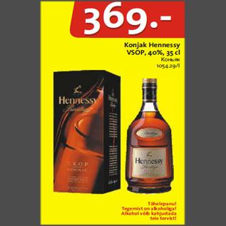Allahindlus - Konjak Hennessy VSOP, 40%, 35 cl