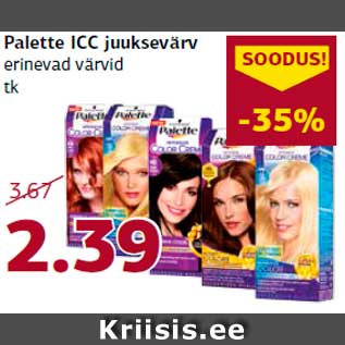 Allahindlus - Palette ICC juuksevärv