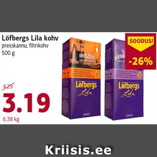 Allahindlus - Löfbergs Lila kohv