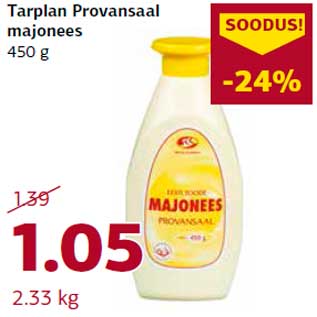 Allahindlus - Tarplan Provansaal majonees 450 g