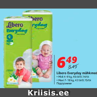 Allahindlus - Libero Everyday mähkmed
