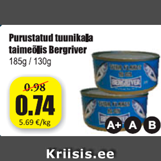 Скидка - Дробленый тунец в растительном масле Bergriver
