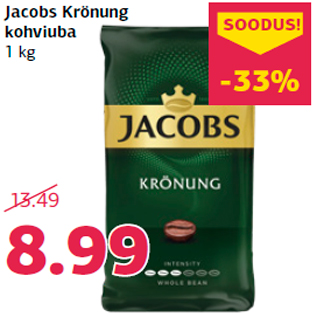 Allahindlus - Jacobs Krönung kohviuba 1 kg